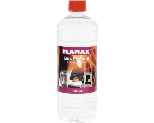 Bio-Ethanol 1 Liter Flamax Bio-Ethanol in einer 1000 ml Flasche für den Innen- und Außenbereich