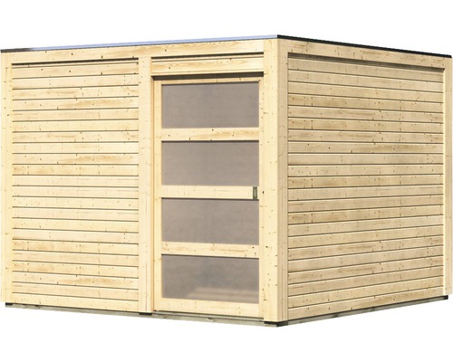 Holzgartenhaus mit Fenstertür