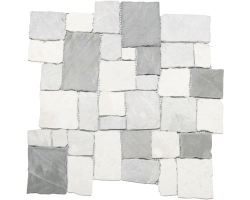 Natursteinmosaik Marmor Murcino 30,0x30,0 cm beige grau schwarz matt