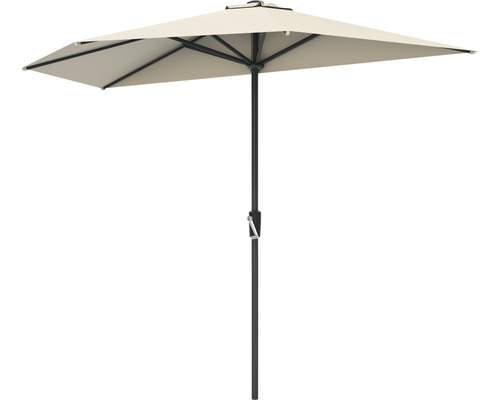 Sonnenschirm Marktschirm Soluna Bordeaux mit Kurbelfunktion halbrund Ø270 cm Polyester ecru Sonnenschirm Marktschirm Soluna Bordeaux mit Kurbelfunktion halbrund Ø270 cm Polyester ecru
