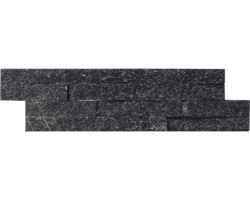 Naturstein Verblendstein Quarzit 10,0x40,0 cm schwarz
