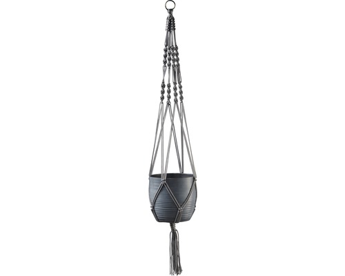 Blumenampel mit geflochtenem Aufhänger und Topf