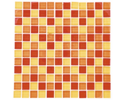 Glasmosaik 30,0x30,0 cm rot orange gelb