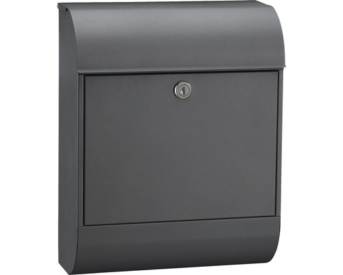 Briefkasten MEFA Pearl 872 BxHxT 352x450x160 mm mit Zeitungsfach pulverbeschichtet basaltgrau RAL 7012 mit Struktur