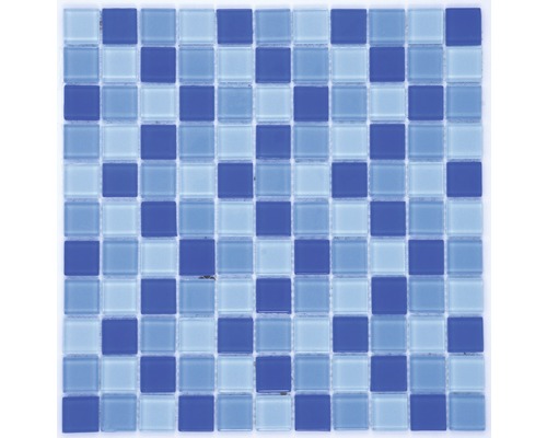 Glasmosaik 222 30,0x30,0 cm blau
