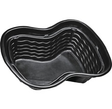 Schwarze Teichform aus Kunststoff für den Garten