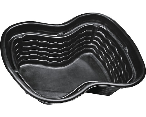 Schwarze Teichform aus Kunststoff für den Garten