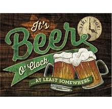Dekoratives Bierzeit Schild mit Aufschrift und Bierkrug Abbildung