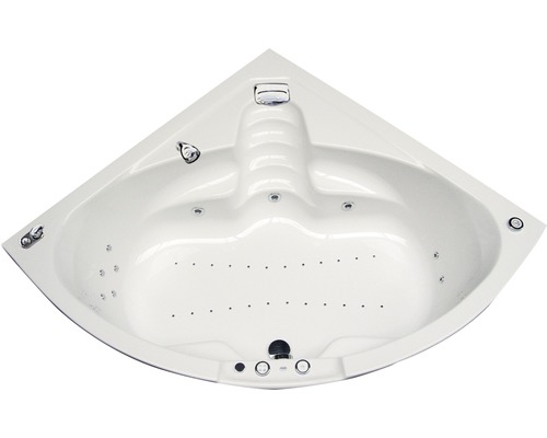 Whirlpool Sanotechnik Riviera Flüsterpool 150x150 cm weiß Eckbadewanne mit Whirlpoolfunktion