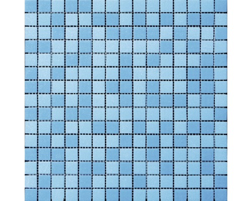 Glasmosaik 30,5x32,5 cm hellblau blau mix