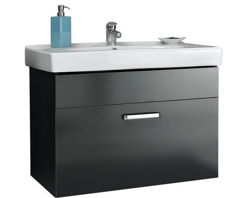 Waschtischunterschrank mit Waschbecken, Armatur und Schubladen