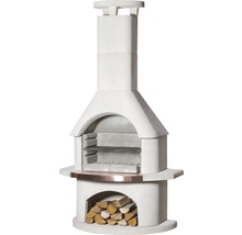 Gartengrillkamin mit Holzfach