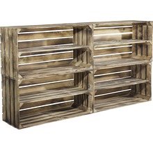 Vintage Obstkiste geflammt 68x40x30 cm 2er-Set