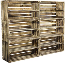 Vintage Obstkiste geflammt 68x40x30 cm 2er-Set