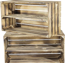 Vintage Obstkiste geflammt 68x40x30 cm 2er-Set