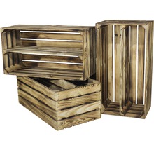 Vintage Obstkiste geflammt 68x40x30 cm 2er-Set