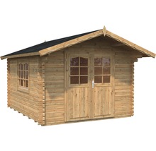 Holzgartenhaus mit Fenster und Doppeltür