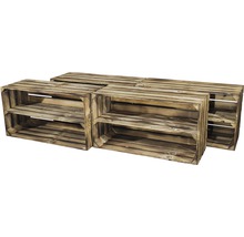 Vintage Obstkiste geflammt 68x40x30 cm 2er-Set