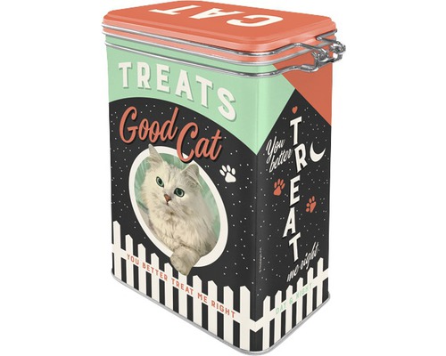 Katzenleckerli-Behälter aus Metall für Tiernahrung