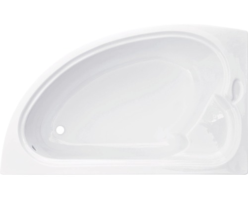 Raumsparbadewanne Sanotechnik London links 416000 165x95 cm weiß Eckbadewanne aus Sanitäracryl, Draufsicht