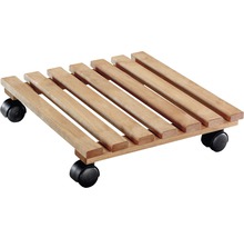 Quadratischer Pflanzenroller aus Holz mit Rollen