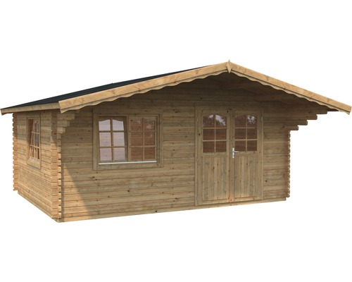 Holzgartenhaus mit Fenster und Doppeltür