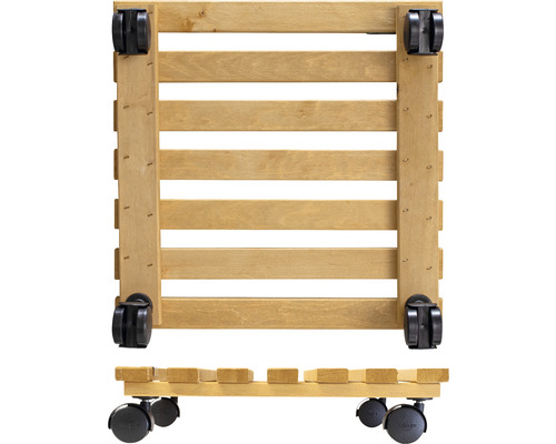 Pflanzenroller aus Holz mit Rollen