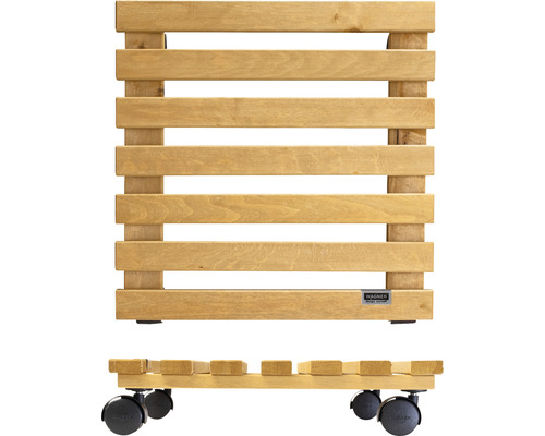 Pflanzenroller aus Holz mit Rollen