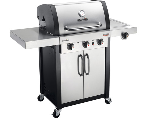 Char Broil Gasgrill mit drei Brennern, Edelstahldesign und Unterschrank