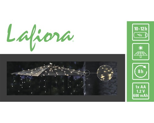 Lafiora Lichterkette zur Dekoration von Sonnenschirmen, mit Solarbetrieb