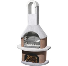 Gartengrillkamin mit Brennholzfach