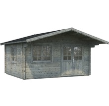 Holzgartenhaus mit Fenstern und Doppeltür