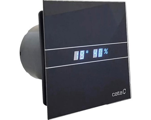 Schachteinbauventilator CATA E100 GBTH Ø 100 mit Temperatur und Luftfeuchtigkeitsanzeige schwarz