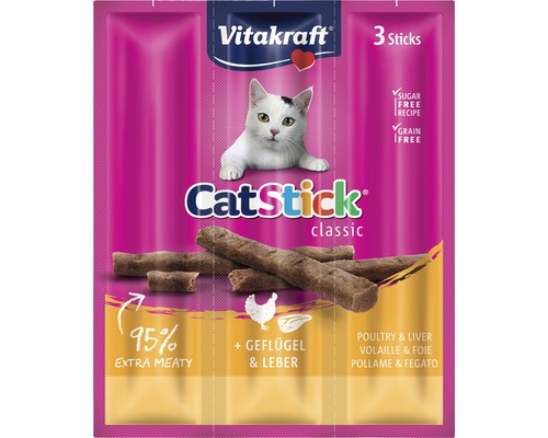 Katzensnack VITAKRAFT Cat Stick Mini Geflügel und Leber 3 Stück