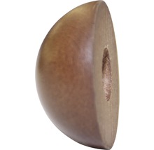 Halbierter Möbelknopf aus Holz mit Schraubenloch