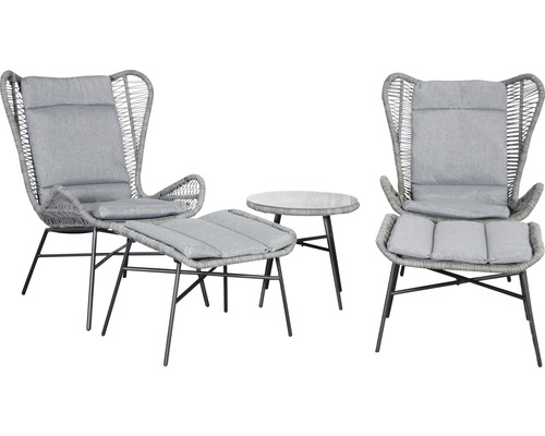 Gartenmöbelset Balkonset Milan Relax Set SenS-Line garden furniture Metall 2 Sitzer 5 teilig anthrazit Gartenmöbelset Balkonset Milan Relax Set SenS-Line garden furniture Metall 2 Sitzer 5 teilig anthrazit