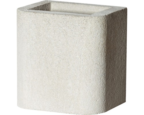 Buschbeck Schornsteinverlängerung für Gartengrillkamin 26 x 32 x 34 cm Beton weiß Betonblumentopf für den Garten