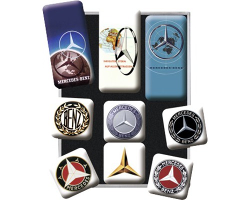 Dekomagnet-Set Mercedes-Benz Logos 7-teilig 9,3x2 cm