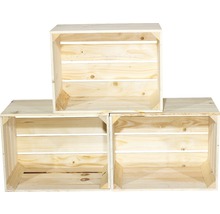 Obstkiste hell 50x40x30 cm 4er-Set