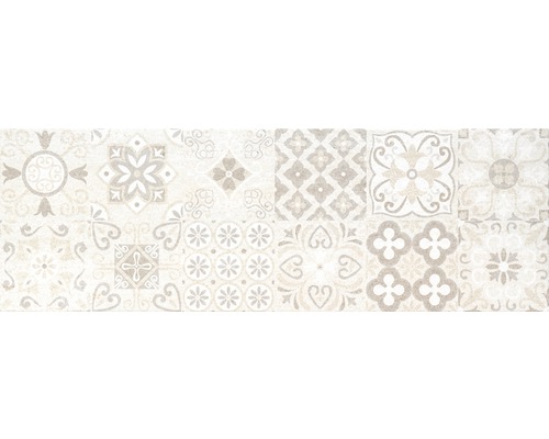 Keramik Dekorfliese Cloud mix Warm 25x75 cm beige braun weiß geflammt Keramikfliese mit verschiedenen Dekoren