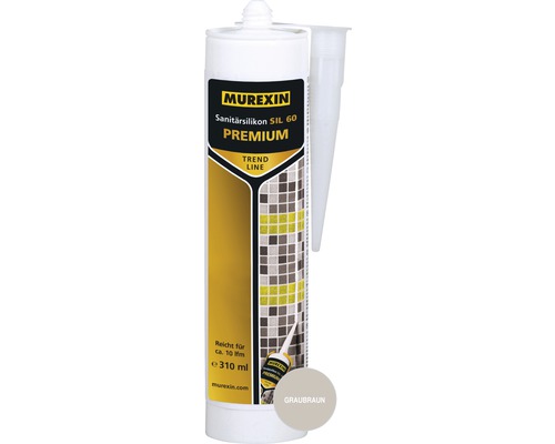 Sanitär Silikon Murexin SIL60 Premium Trendline graubraun 310 ml Murexin Sanitärsilikon SIL 60 Premium Kartusche