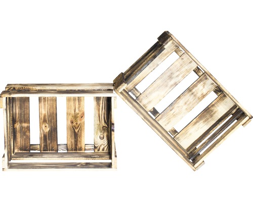 Zwei Holzkisten zur Aufbewahrung und Organisation