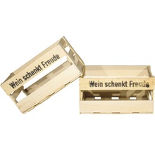 Weinkiste "Wein schenkt Freude" 46x30,5x24 cm 6er-Set