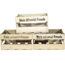 Weinkiste "Wein schenkt Freude" 46x30,5x24 cm 6er-Set
