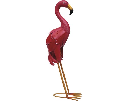 Gartenfigur Flamingo Metall H 50 cm rosa