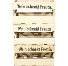 Weinkiste "Wein schenkt Freude" 46x30,5x24 cm 6er-Set