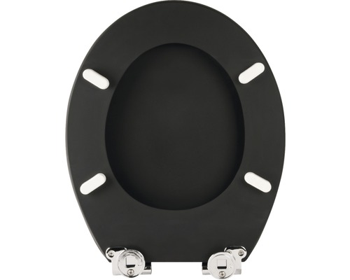 Schwarzer WC-Deckel mit Befestigung
