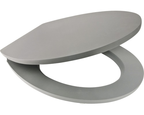 Grauer Toilettensitz aus Kunststoff