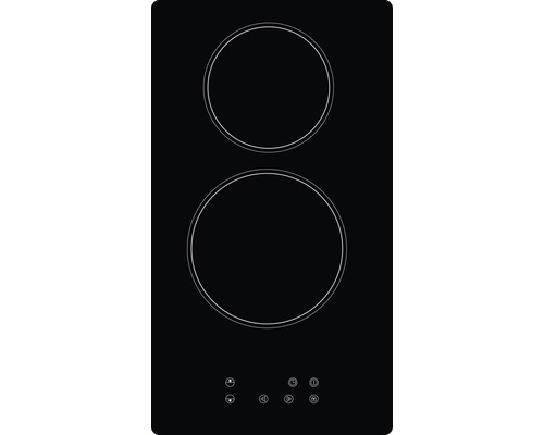 Glaskeramikkochfeld mit zwei Kochzonen und Bedienfeld