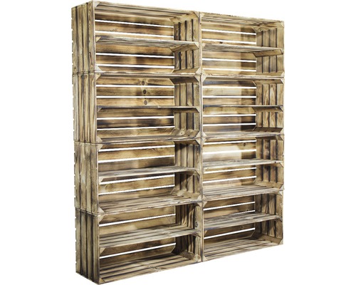 Regal aus Holzobstkisten